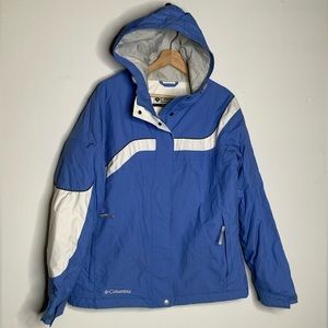 Columbia Ski and Snowboard Jacket with Hood Blue and White Size Women’s Large